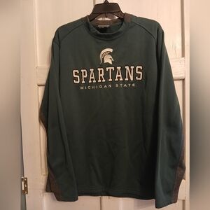 Green Michigan State Spartan Embroidered  Sweatshirt Cold Gear Type Colosseum Xl